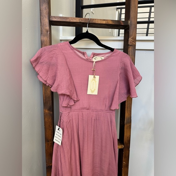 Girls Joyfolie Asymmetrical Dress with Lace Trim - Picture 2 of 4